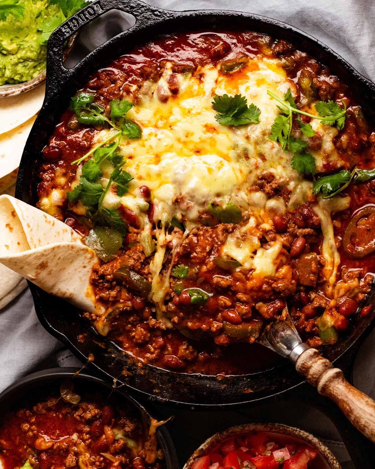Cheesy Baked Mexican Beef and Beans
