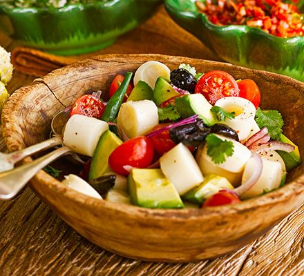 Hearts of palm salad with lime & honey dressing