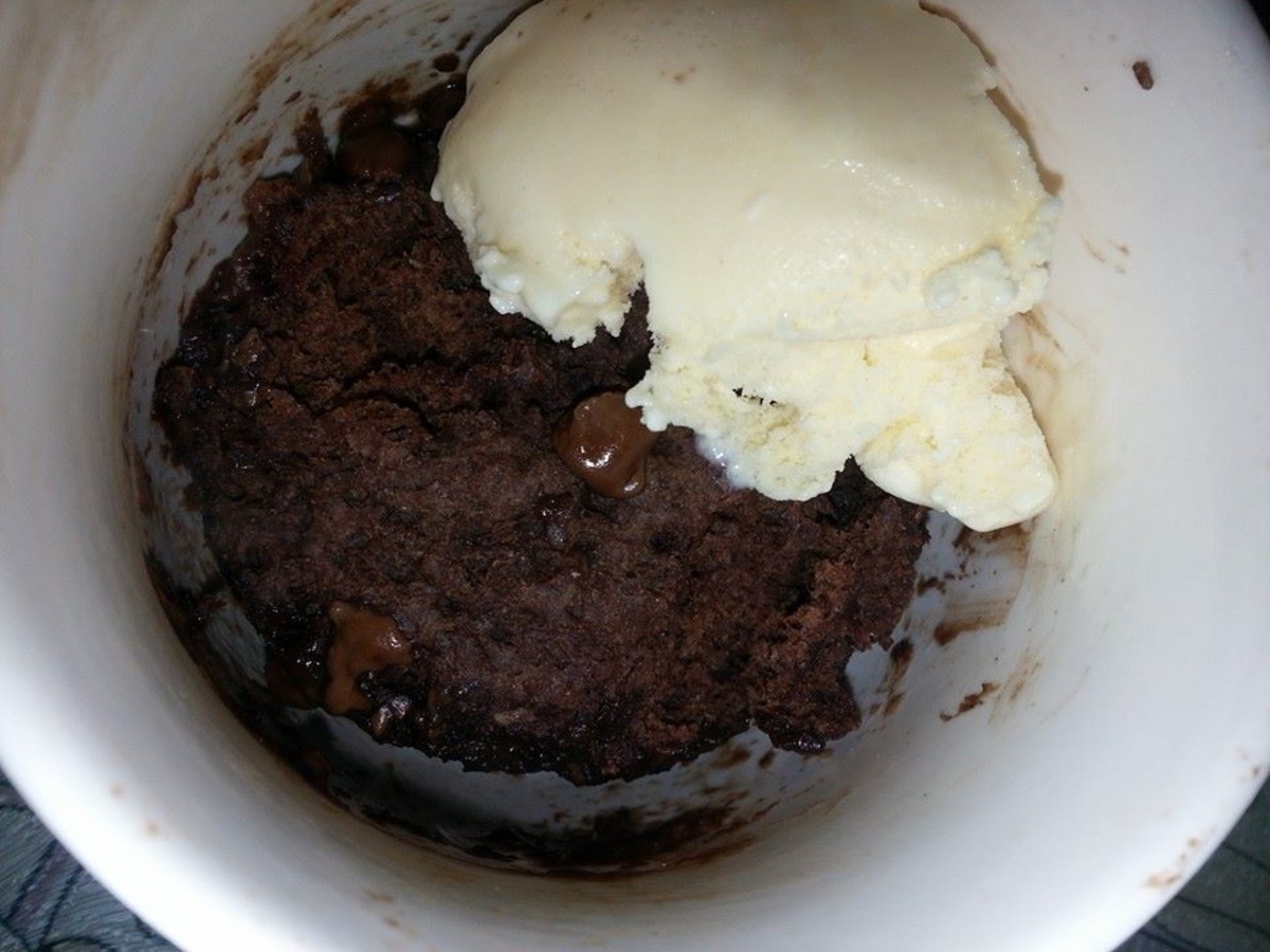 3 Minute Microwave Choc Chip Brownie