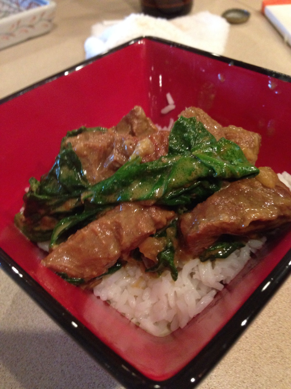 Kashmir Lamb With Spinach