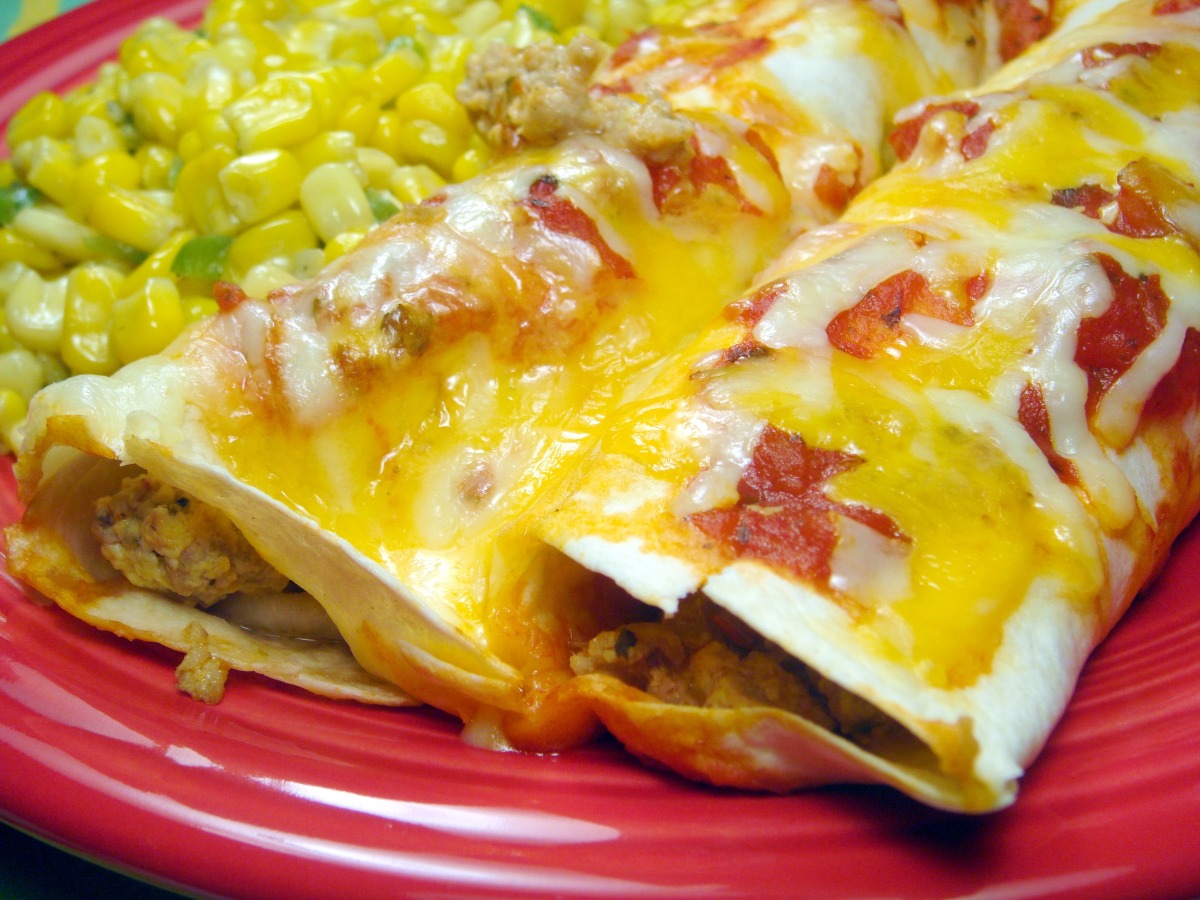 Cheesy Sausage and Egg Enchiladas