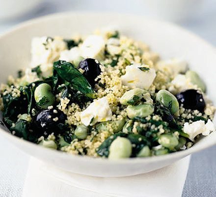 Broad bean, mint & feta salad