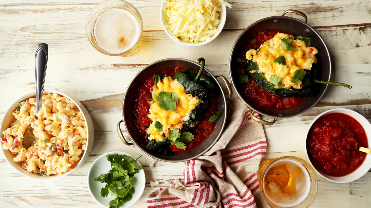 Mac &amp; Cheese Chile Relleno