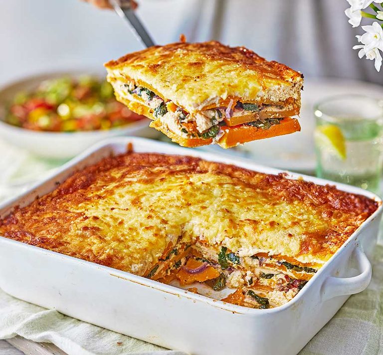 Butternut squash & spinach lasagne