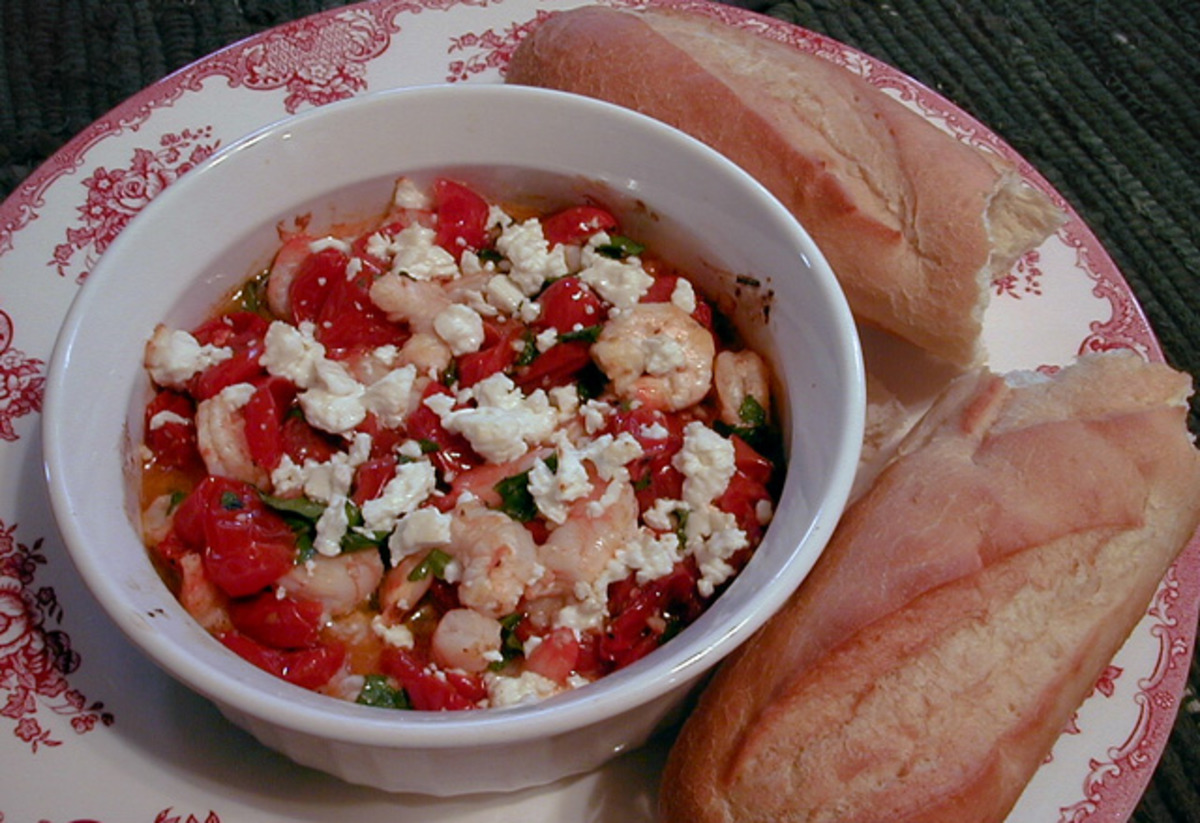Roasted Tomatoes With Shrimp and Feta